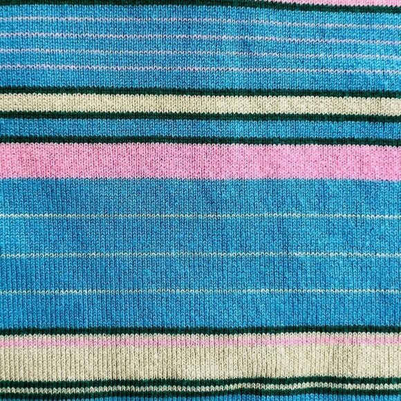 NWT Simons Twik Stripe Halter Crop Top Blue Pink‎ Yellow Green Sz L - Picture 3 of 7